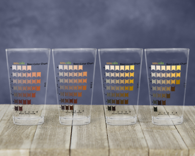 Beer Color Chart Pint Glass - 4-Pack